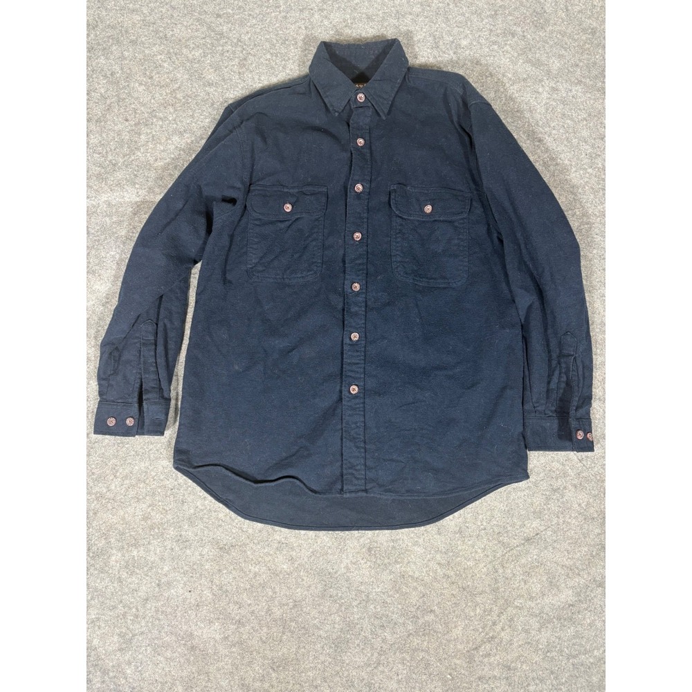 Moose Creek Mens Button Up Shirt Dark Blue Long Sleeve‎ Flannel Size M